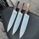 راسته برس سرآشپز تیغه استیل دسته گردویی ۳۰سانتی