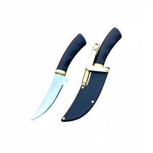 چاقو شکاری غلاف دار D2 طلایی